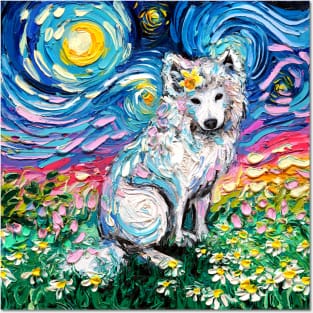 Samoyed Starry Night Posters and Art